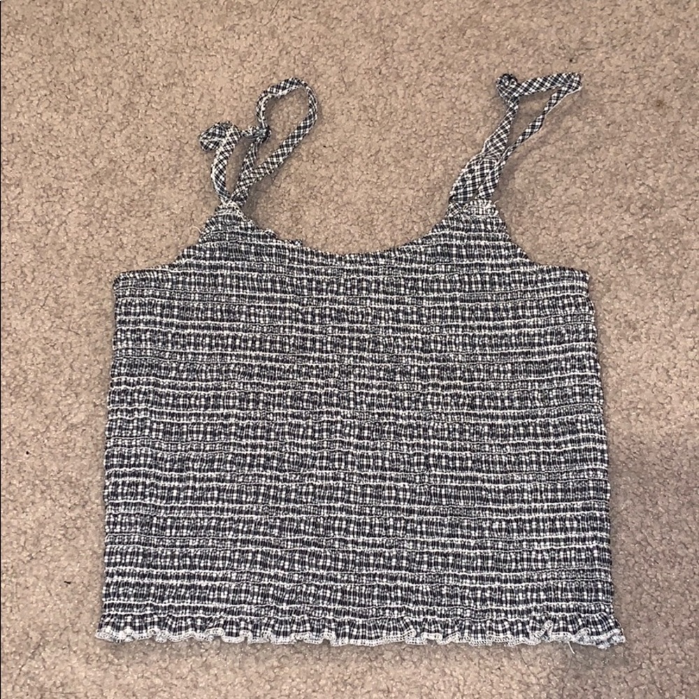 Brandy Melville smocked gingham top